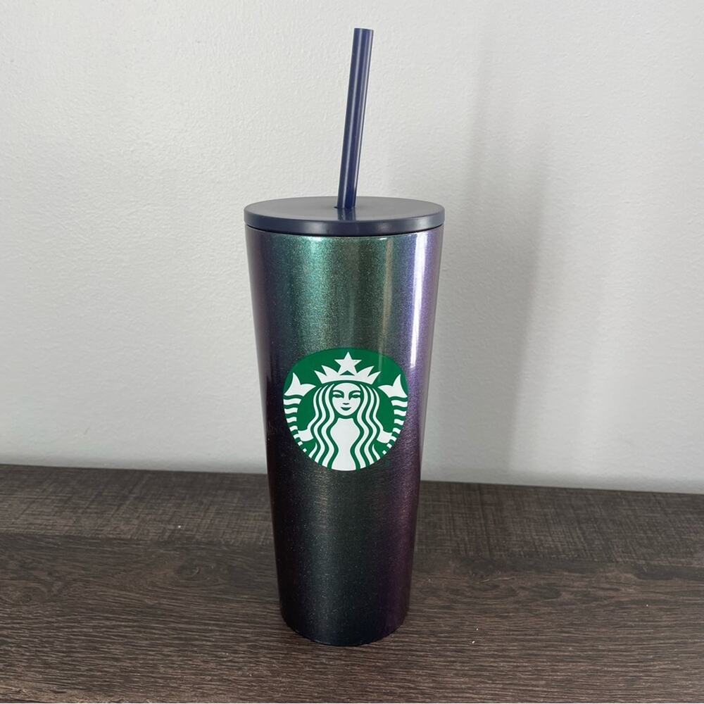 Starbucks | Winter 2020 Blue Green Purple Gradient Metal Double Insulated Cup